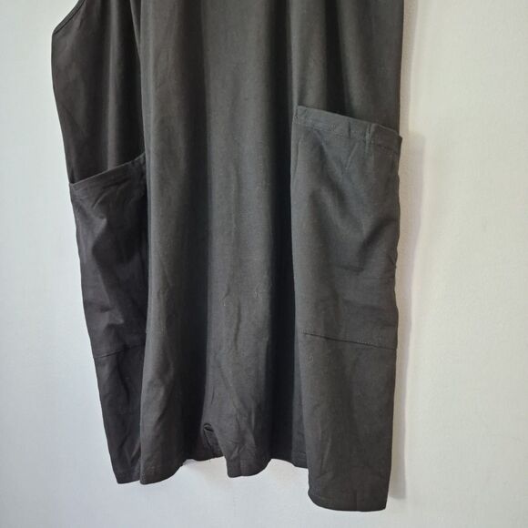 Deepself Black V Neck One Piece Halter Short Romper Pockets Womens 2XL - Picture 4 of 8